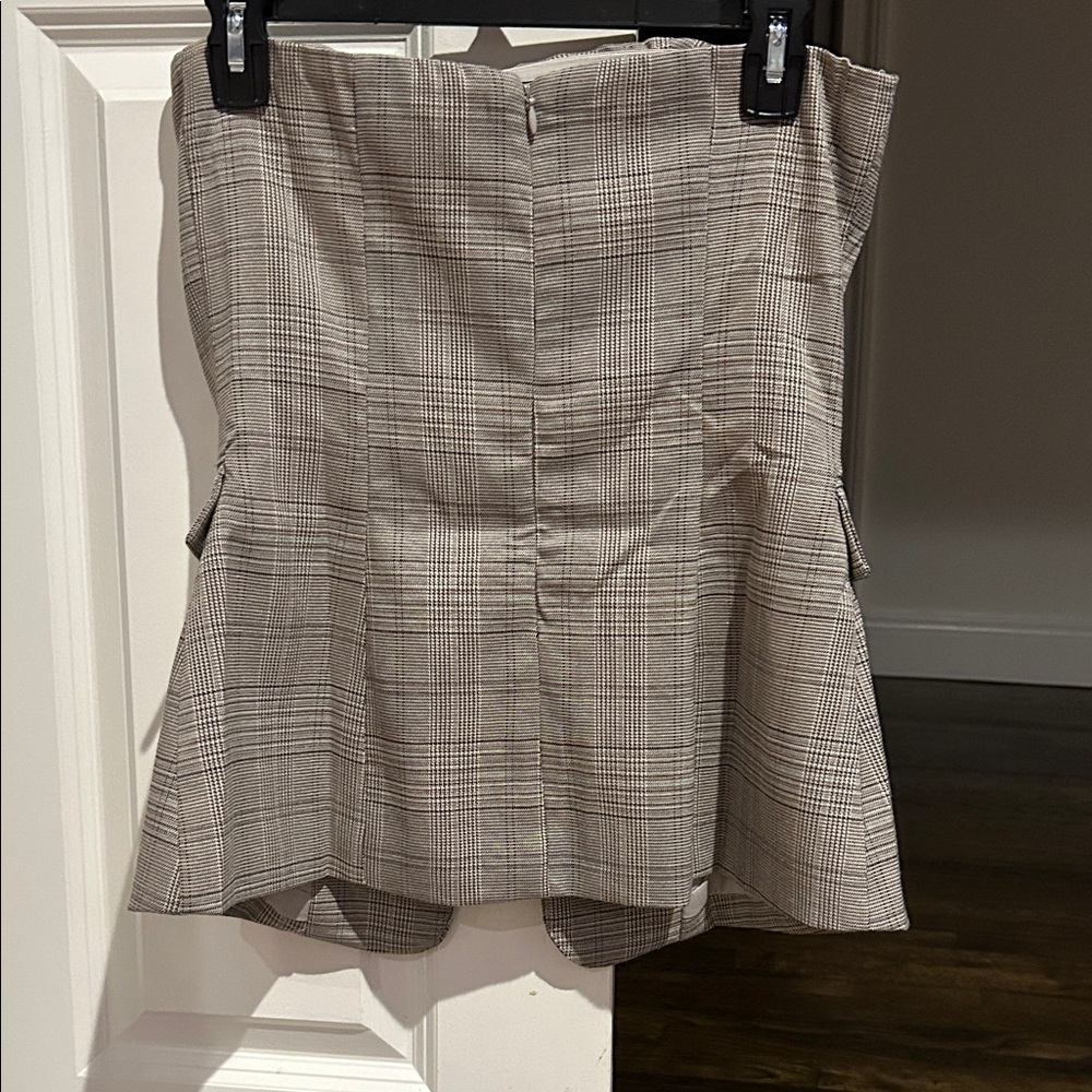 The Workshop Studio Strapless Plaid Modern Corset Silhouette Camisole Top Size S - Picture 5 of 5